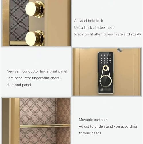 Gold Electronic Fingerprint Safe Box for Home, Gun, Cash & Jewelry - Image 5