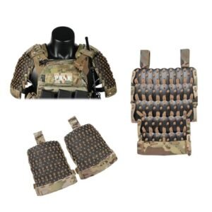 ROUASD Tactical Armor Guards Set , Samurai Armor Equipment Set (1Pair x Shoulder Armors, 1 x Crotch Protector, 1Pair x Short Skirt Armor), 500D Handmade Medieval Warrior Knight Protector Defense