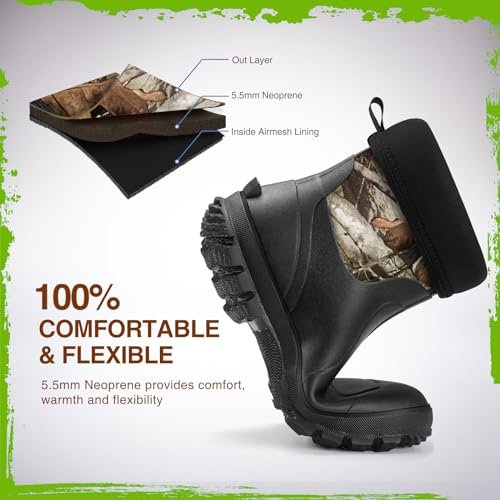 TIDEWE Men's Waterproof Hunting Boots: Insulated Neoprene Camo Work Boots Size 10 - Image 3