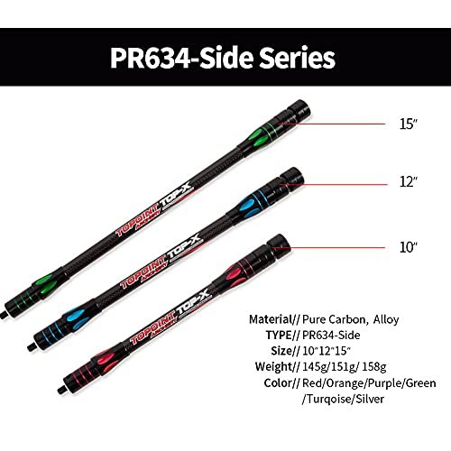 12" Carbon Fiber Archery Stabilizer Bar for Compound and Recurve Bows - Image 2