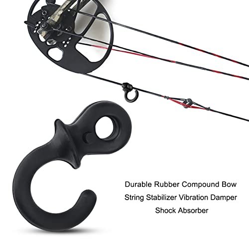 Archery Bow Stabilizer Set: 4-Pack Black Rubber Compound Bow String Dampeners - Image 6