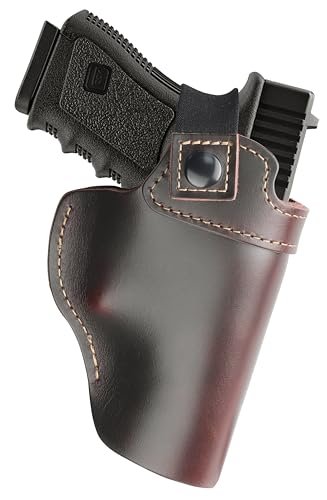 OWB Leather Holster Compatible with Glock 17 19 43X /Taurus G2C G3 G3C fits M&P 9mm Shield/Sig P365 P320 / Springfield XDS, Right Hand