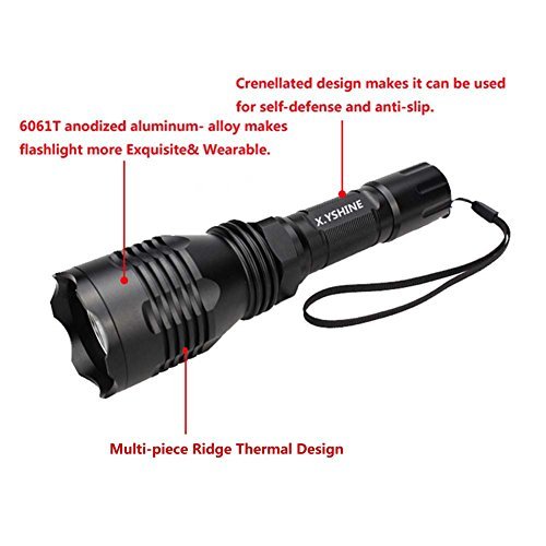 HS-802 LED Red Light Hunting Flashlight – 250 Yards, Mount & Switch - Image 3
