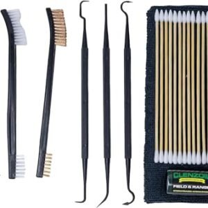 Clenzoil Universal Gun Cleaning Pick, Brush & Tool Kit | Brushes, Picks, Cotton Swabs, Microfiber Towel, & CLP Gun Cleaner Oil | Firearm Accessories & Tools for Pistol, Shotgun, & Rifle Cleaning