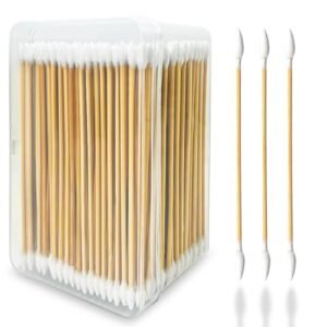 400PCS Gun Cleaning Swabs - Double Ended, 6 Inch Long, Pointed and Bamboo Cotton Swabs, Lint Free for Gun, Electronic and Makeup Cleaning