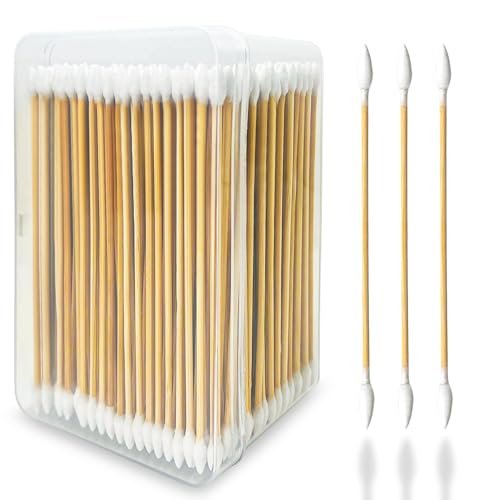 400PCS Gun Cleaning Swabs - Double Ended, 6 Inch Long, Pointed and Bamboo Cotton Swabs, Lint Free for Gun, Electronic and Makeup Cleaning