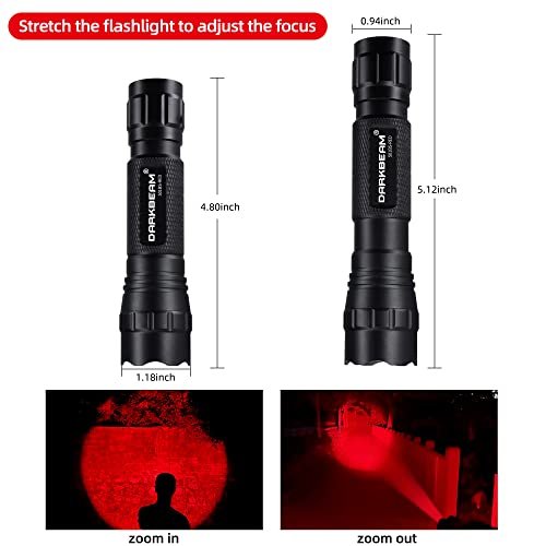 Rechargeable Red Light Flashlight Zoom LED for Hunting & Astronomy - Image 3