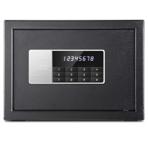 Safe Cabinet, Fireproof Waterproof Safes And Lock Boxes, Money Box Digital Security Safe Box Solid Alloy Steel Construction with Fingerprint Unlock Setting for Home Office