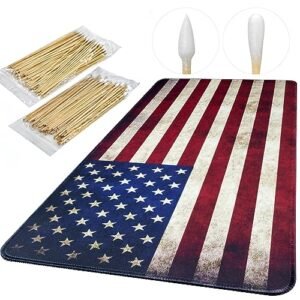 24"x12" Gun Cleaning Mat with 200PCS 6" Gun Cleaning Swabs - Waterproof, Oil-Resistant, Anti-Slip Pistol Mat for All Handguns - Thick Workbench Pad and Lint-Free, Highly Absorbent Long Cotton Swab