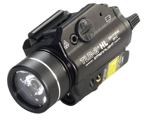 Streamlight 69261 TLR-2 HL 1000-Lumen Rail Mounted Weapon Light with integrated Red Aiming Laser Includes Key Kit for Select Handguns, Black