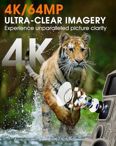 Punvoe 4K WiFi Trail Camera 64MP with Night Vision & 64GB Card - Image 3
