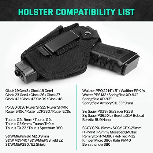 Universal IWB/OWB Gun Holster for 9mm & 380 Pistols – Fits Glock, S&W, Sig - Image 5