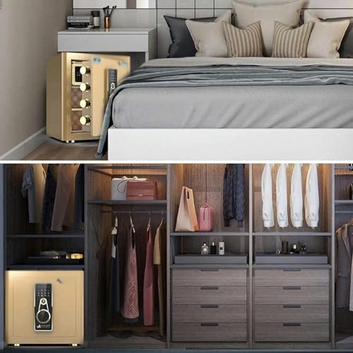 Gold Electronic Fingerprint Safe Box for Home, Gun, Cash & Jewelry - Image 3