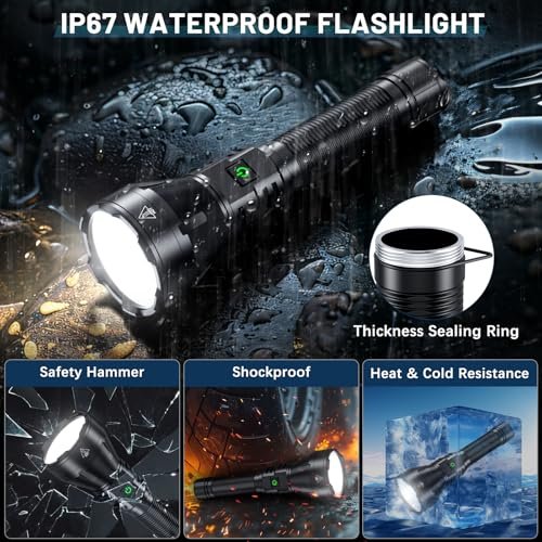 Ultra Bright 990000 Lumen Rechargeable LED Flashlight, Waterproof 5-Mode - Image 6