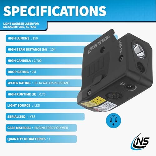 Nightstick SFL-11WL Shotgun Forend Light with Green Laser & 150 Lumens - Image 8