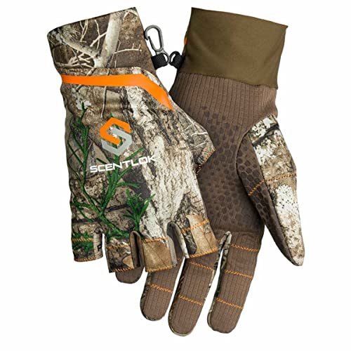 ScentLok Lightweight Camo Customizable Gloves for Hunting (Realtree Edge, Medium)