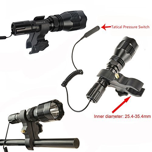 HS-802 LED Red Light Hunting Flashlight – 250 Yards, Mount & Switch - Image 4