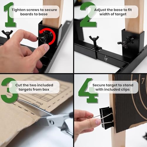 Adjustable Archery Target Stand Base with Clips and Ground Anchors - Image 3
