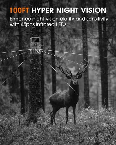 Punvoe 4K WiFi Trail Camera 64MP with Night Vision & 64GB Card - Image 4