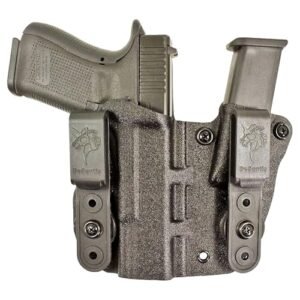 DeSantis Hidden Truth Gun Holster, Made with 100% Kydex, Pegasus Line, Integrated Magazine Pouch, Appendix-Carry Holster, Fits Glock 19/19X/23/45, Right Hand-Draw, Black