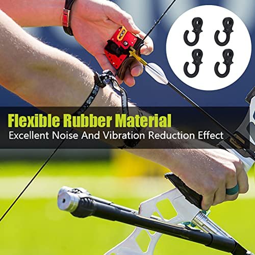 Archery Bow Stabilizer Set: 4-Pack Black Rubber Compound Bow String Dampeners - Image 2