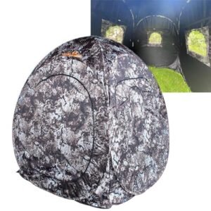 THUNDERBAY Hunting Blind, 1-2 Pereson Deer Hunting Pop Up Ground Tent with Portable Bag and Tent Stakes, 270°View with Silent Zipper Window