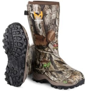 Hunthor Rubber Hunting Boots for Men with 800g Insulation, Waterproof Insulated 6mm Neoprene Shoes for Outdoor Hunting (Next Camo, Size 11)