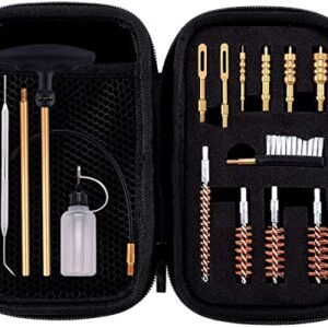 BOOSTEADY Universal Handgun Cleaning kit .22.357.38,9mm.45 Caliber Pistol Cleaning Kit Bronze Bore Brush and Brass Jag with Empty Bottles