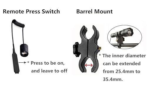 HS-802 LED Red Light Hunting Flashlight – 250 Yards, Mount & Switch - Image 7