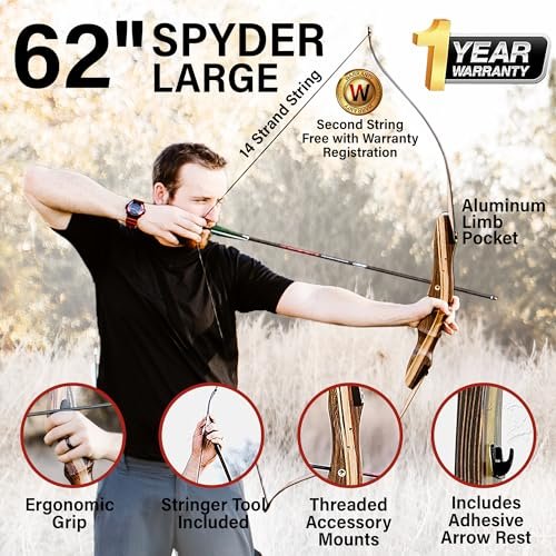 Spyder 62" Right Hand Recurve Bow 29lb – Fast, Accurate, Handcrafted - Image 2