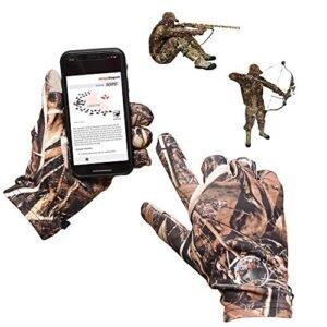 DecoyPro Men’s Camo Touchscreen Hunting Gloves – Lightweight, Thin, High-Performance Hunting Gear – L/XL