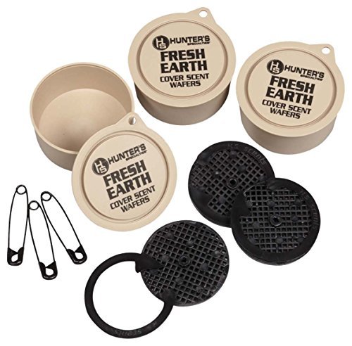 Hunters Specialties Long Lasting Fresh Earth Cover Scent Wafers for Hunting - 9 Wafers Per Pack, 3 Storage Containers Included