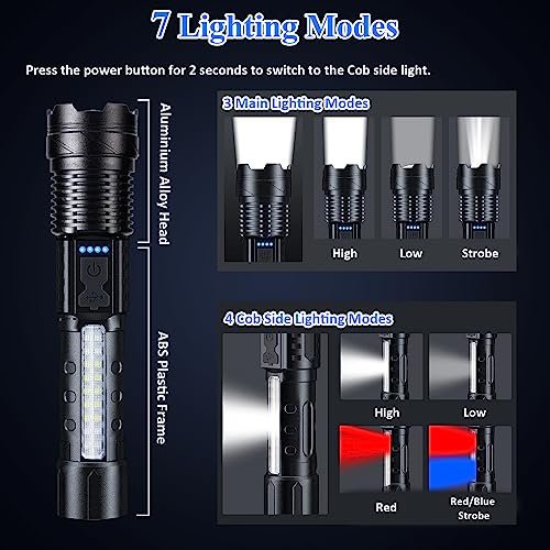 Sogidon Rechargeable LED Flashlight – 7 Modes, Zoomable, Waterproof - Image 2