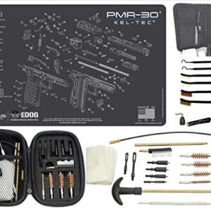 EDOG Premier 30 Pc Gun Cleaning System - Compatible with Keltec PMR-30 - Schematic (Exploded View) Mat, Range Warrior Universal .22 9mm - .45 Kit & Tac Book Accessories Set