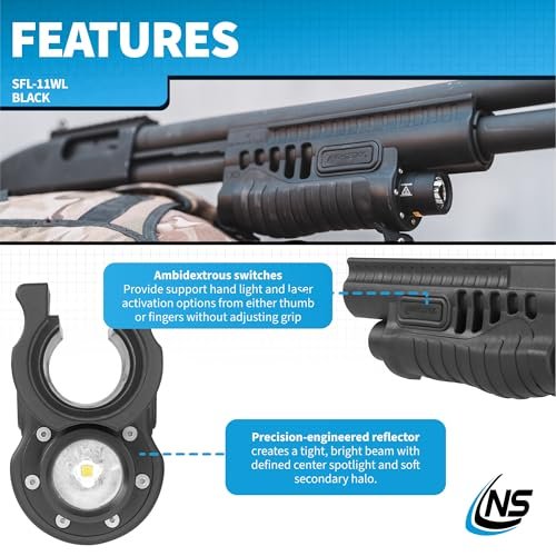 Nightstick SFL-11WL Shotgun Forend Light with Green Laser & 150 Lumens - Image 3