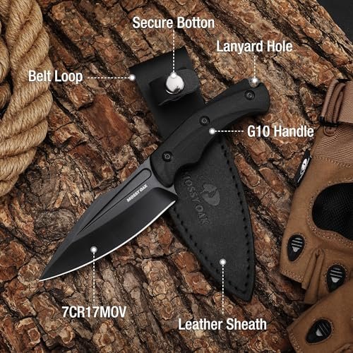 Mossy Oak Tactical Fixed Blade Survival Knife - G10 Handle Outdoor Camping Gear - Image 5