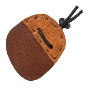 Standing Wolf Traditional Archery Leather Finger Tab for Archery (Right Hand 3 Under) | Traditional Archery Finger Guards | Shooting Tabs for Archery Hunting & Target Practice (Brown Bison)