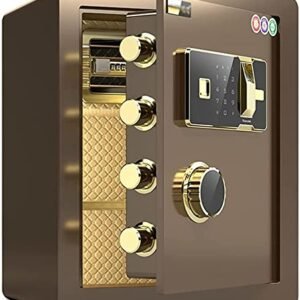 strongbox Home Safe, Fireproof and Anti-Theft Safety Box Steel Safe Fingerprint Password Lock Security Storage Cabinet 6 Ways to Unlock strongbox