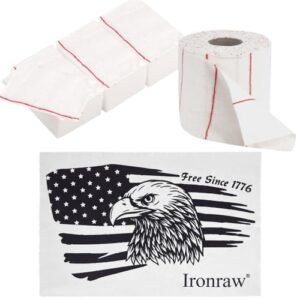 Ironraw Gun Cleaning Patches Microfiber Cloth, Strong Pure Cotton Cloth 4200Pcs Absorbent Patches, Cut to Size, Clean Rifle Handgun Shotgun Black Powder Pistol Revolver Shooting Hunting 49ft Long Roll