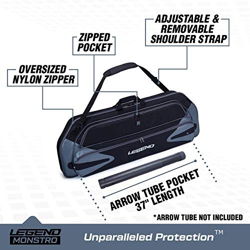 Legend Monstro Compound Bow Case: Padded 44" Travel Archery Storage Bag with Arrow Tube - Image 3