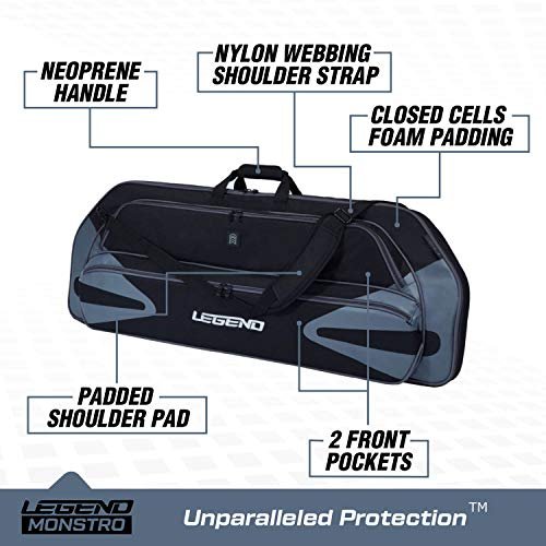Legend Monstro Compound Bow Case: Padded 44" Travel Archery Storage Bag with Arrow Tube - Image 2