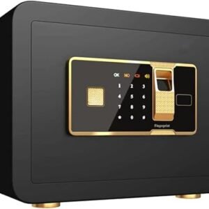 Steel Home Security With Combination Lock, Fingerprint Fire Resistant, Lock Box Fireproof Safe With Digital Keypad And Removable Shelf, For Medicine Money Documents Valuables, -1