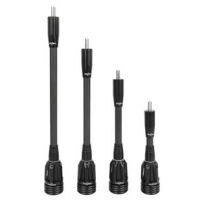 HNZMDY Archery Bow Stabilizer for Compound Bow, 6", 8",10",12" Carbon Fiber Blance Bar, Damping System and Shock Absorber Weights Kit for Hunting and Target Shooting (Black, 6 inch)