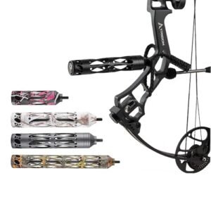 SHARROW Archery Aluminum Bow Stabilizer Vibration Reduction 3 Inch 5 Inch 8 Inch 11 Inch CNC Machined Hunting Bow Stabilizer Damping for Compound Recurve Bow Accessories (Camo, 5 inch)