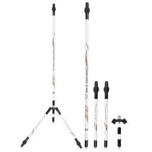 ZSHJGJR Archery Balance Bar Set 5/12/30 inch Carbon Fiber Bow Stabilizer Kit Includes Main Rod Side Rod Extend Rod with Rubber Stabilizer Ball & Counter Weight for Recurve Bow & Compound Bow (White)