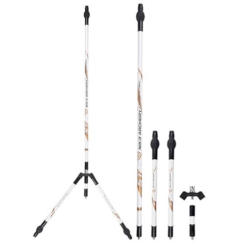 ZSHJGJR Archery Balance Bar Set 5/12/30 inch Carbon Fiber Bow Stabilizer Kit Includes Main Rod Side Rod Extend Rod with Rubber Stabilizer Ball & Counter Weight for Recurve Bow & Compound Bow (White)
