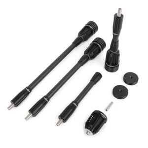 ZSHJGJR Archery Bow Stabilizer 6" 8" 10" 12" for Compound Bow, 3K Carbon Fiber Body Flexible Core, Damping System and Weights Kit (Black, 12 Inch)