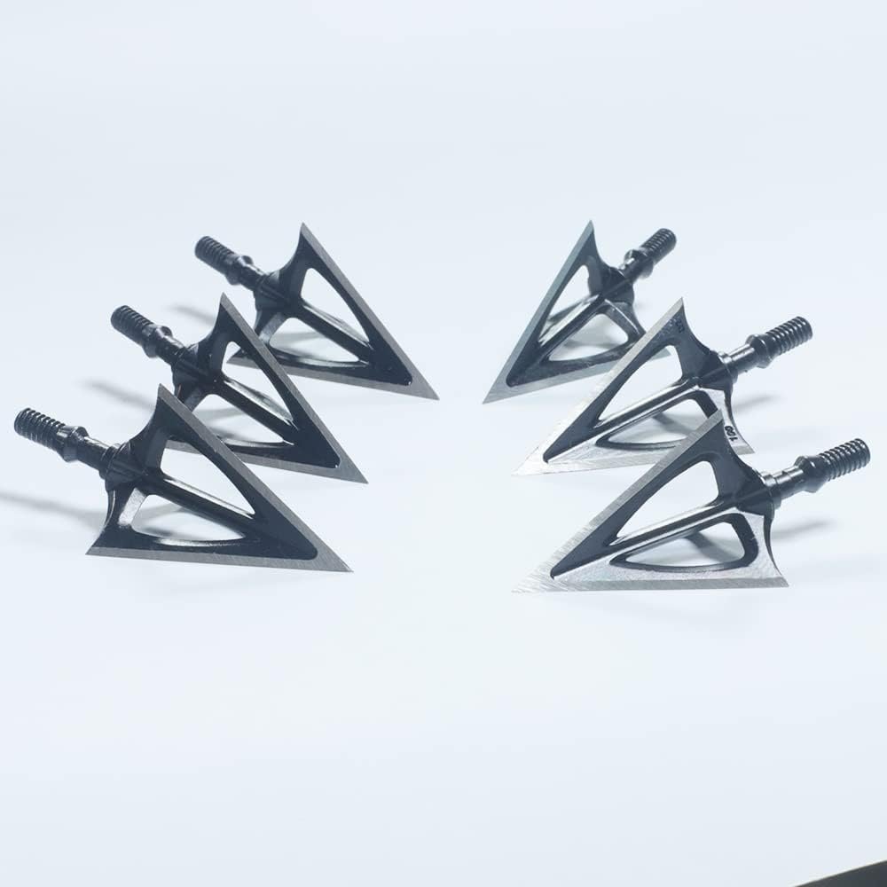 Hunting Archery Broadhead 100 Grain,Fixed Blade Broadhead Arrow Tips Archery Arrowhead for Crossbow and Compound Bow 6Pcs/12Pcs