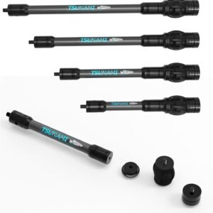 Archery Bow Stabilizer, Shock Absorber with Rubber, Noise Reduction, Detachable Weights, Universal Fit for Compound Bow Recurve Bow, Outdoor Archery Hunting Gear