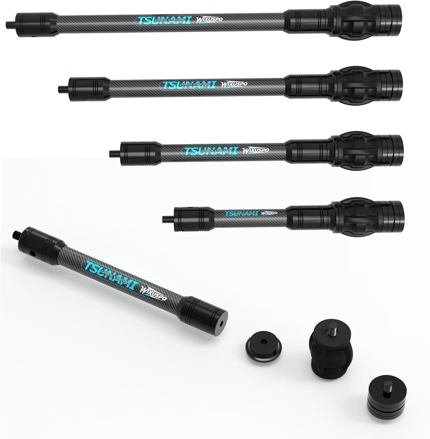 Archery Bow Stabilizer, Shock Absorber with Rubber, Noise Reduction, Detachable Weights, Universal Fit for Compound Bow Recurve Bow, Outdoor Archery Hunting Gear